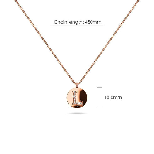 Solid 925 Sterling Silver Initial Alphabet Personalised Disc Necklace